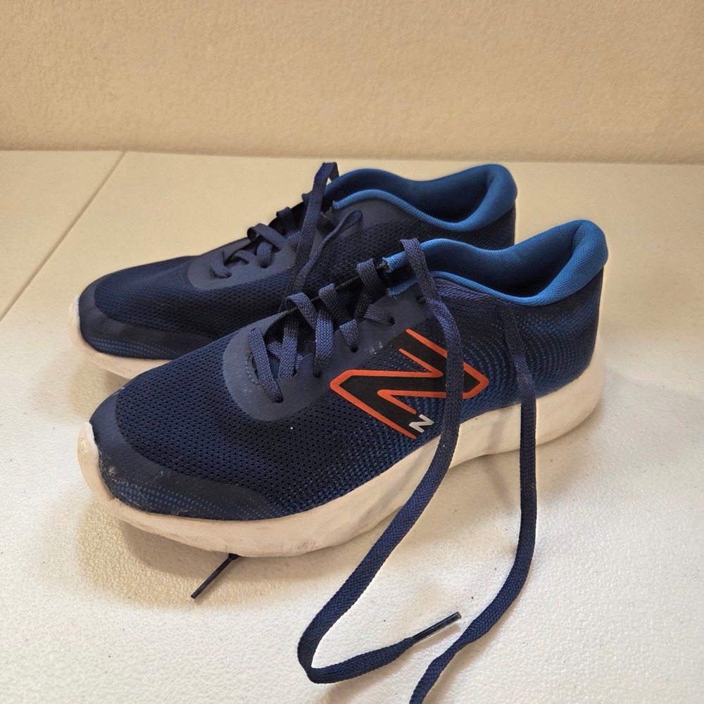 New Balance 520v8‎ Toddler Running Shoes Navy Blue Orange Kids Size 5